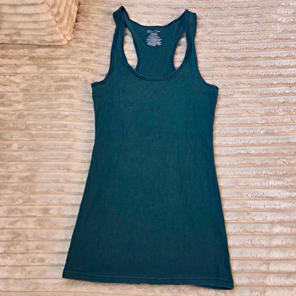 No Boundaries Green Ribbed Racerback Tank Top Size Large 11/13 Juniors Casual
